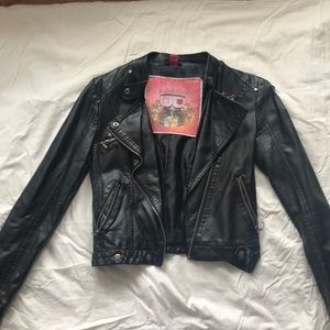 Leather collection jacket